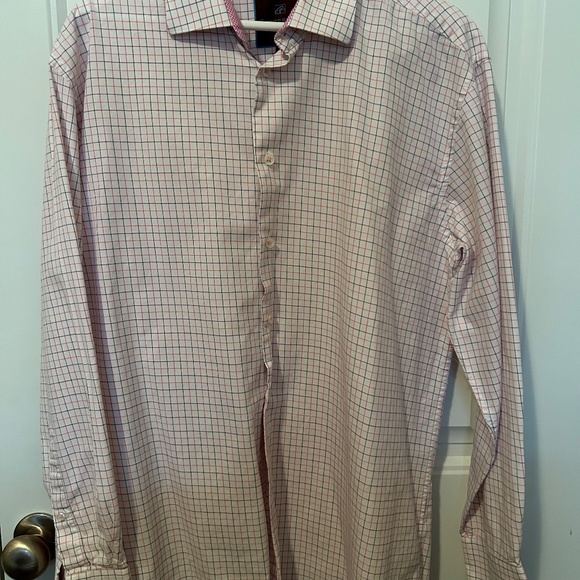 0401~ID Tattersall Cotton Shirt with Button Down Collar